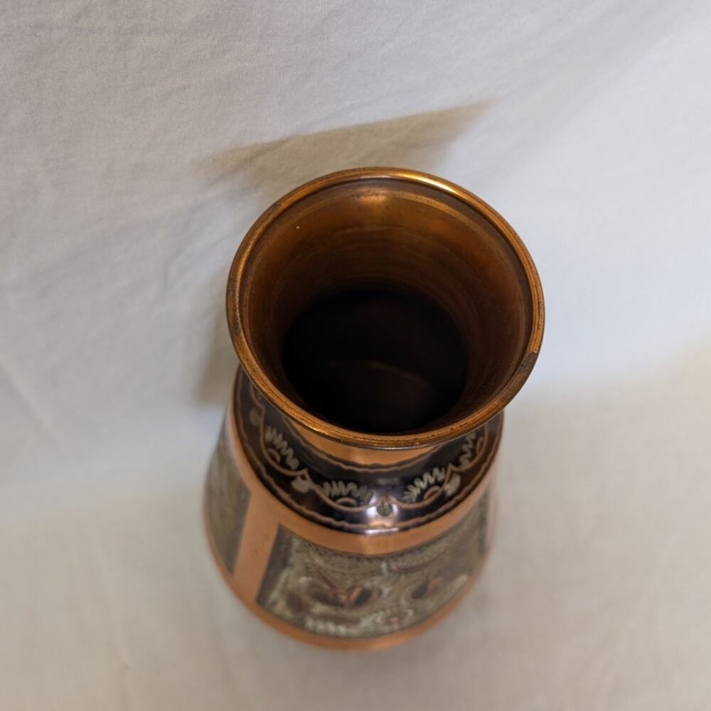Vintage Hand Engraved Persian Vase Copper - Picture 3 of 4